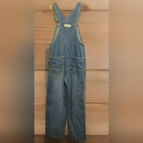 Vintage American Eagle Denim Bib Overalls Womens Size Medium Mens Small - Picture 3 of 14